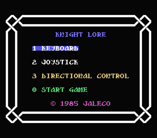 Knight Lore title screen for MSX